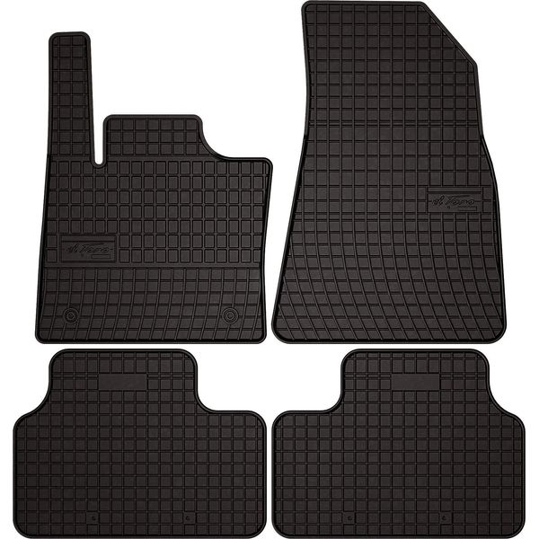 Tappetini Auto In Gomma Adatto Per Volvo XC40 Recharge (EX40) (2020-, Crossover) Neri, Set 4 Pz, Con Fissaggi-image