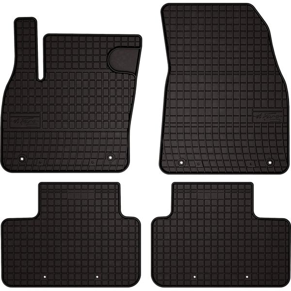 Tappetini Auto In Gomma Adatto Per Volvo XC40 (2017-, Crossover) Neri, Set 4 Pz, Con Fissaggi-image