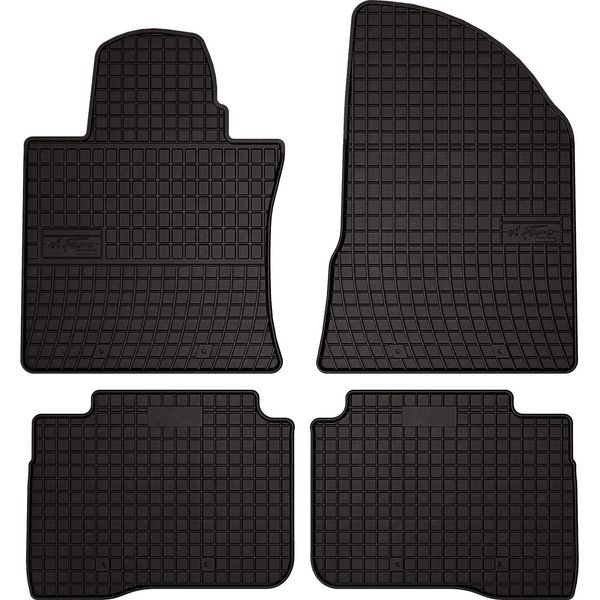 Tappetini Auto In Gomma Adatto Per Ssangyong Musso (2018-, Suv) Neri, Set 4 Pz, Con Fissaggi-image