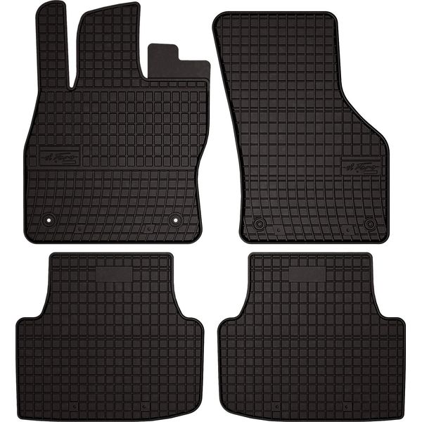 Tappetini Auto In Gomma Adatto Per Seat Leon Iv (2020-, Berlina, Station Wagon, Variant, Liftback) Neri, Set 4 Pz, Con Fissaggi-image