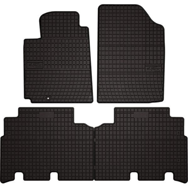 Tappetini Auto In Gomma Adatto Per Toyota Yaris Verso (1999-2005, Monovolume) Neri, Set 4 Pz, Con Fissaggi-image