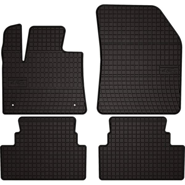 Tappetini Auto In Gomma Adatto Per Opel Grandland I (2017-2024, Crossover) Neri, Set 4 Pz, Con Fissaggi-image