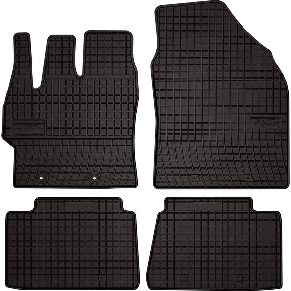 Tappetini Auto In Gomma Adatto Per Toyota Yaris Iv (2020-, Hatchback) Neri, Set 4 Pz, Con Fissaggi-image