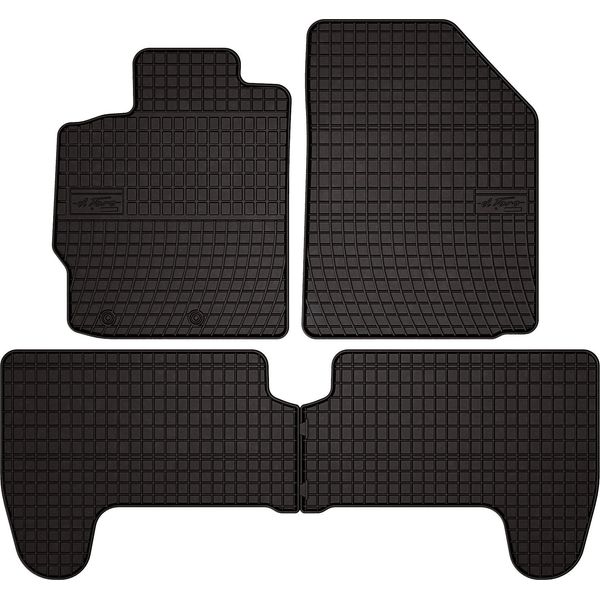 Tappetini Auto In Gomma Adatto Per Toyota Yaris Ii (2005-2011, Hatchback) Neri, Set 4 Pz, Con Fissaggi-image