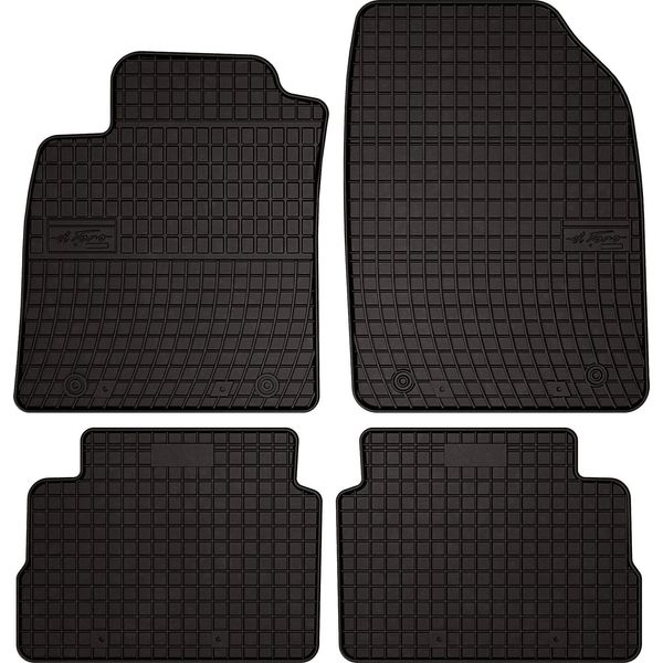 Tappetini Auto In Gomma Adatto Per Opel Vectra C (2002-2008, Liftback, Hatchback, Berlina) Neri, Set 4 Pz, Con Fissaggi-image