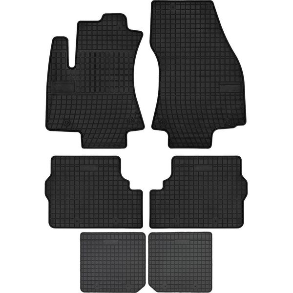 Tappetini Auto In Gomma Adatto Per Opel Zafira A (1999-2005, Monovolume 7 Posti) Neri, Set 6 Pz, Con Fissaggi-image