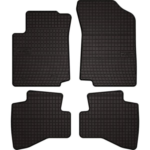 Tappetini Auto In Gomma Adatto Per Peugeot 108 (2014-2022, Hatchback) Neri, Set 4 Pz, Con Fissaggi-image