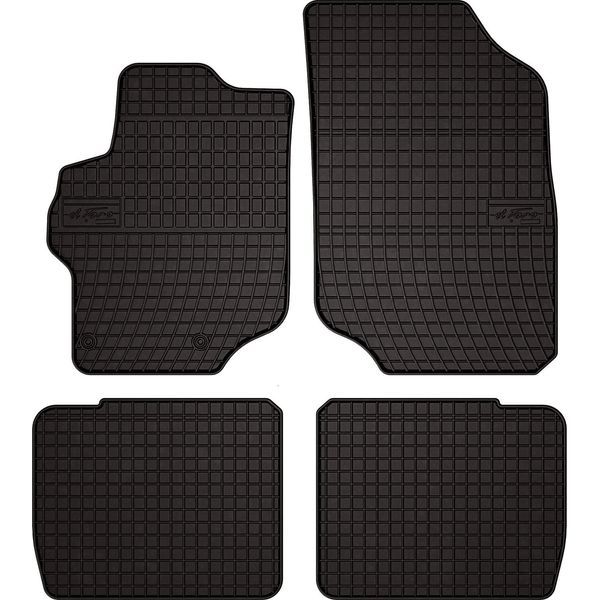 Tappetini Auto In Gomma Adatto Per Peugeot 407 (2004-2011, Coupe, Berlina, Station Wagon) Neri, Set 4 Pz, Con Fissaggi-image
