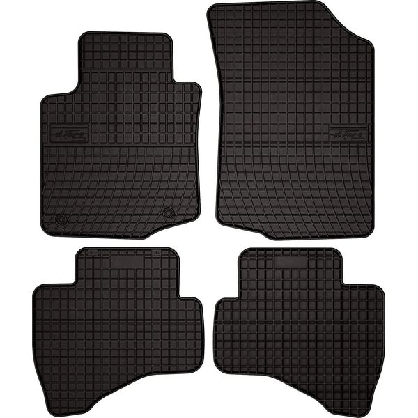 Tappetini Auto In Gomma Adatto Per Peugeot 107 (2005-2014, Hatchback) Neri, Set 4 Pz, Con Fissaggi-image