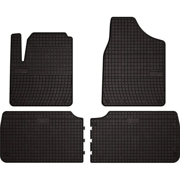 Tappetini Auto In Gomma Adatto Per Volkswagen Sharan I (1995-2010, Monovolume) Neri, Set 4 Pz, Con Fissaggi-image