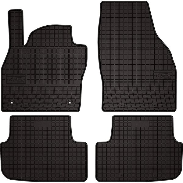 Tappetini Auto In Gomma Adatto Per Volkswagen Taigo (2020-, Suv Coupe) Neri, Set 4 Pz, Con Fissaggi-image