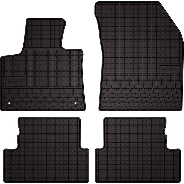 Tappetini Auto In Gomma Adatto Per Peugeot 3008 Ii (2016-, Crossover) Neri, Set 4 Pz, Con Fissaggi-image