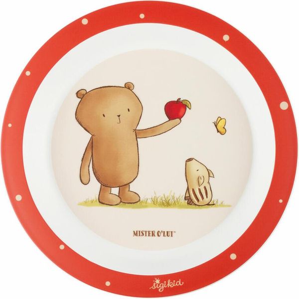 Sigikid Mister O Lui Piatto Rosso, Piatto Da Pranzo, Piatto Per Bambini, Bambini, Rpet, Ø 22 Cm, 52916-image