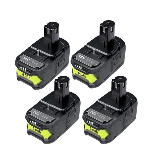 Batteria Agli Ioni Di Litio Ryobi 18V, Opzioni 9,0Ah E 6,0Ah, E Rohs, 4 Pezzi 6,0 Ah-image