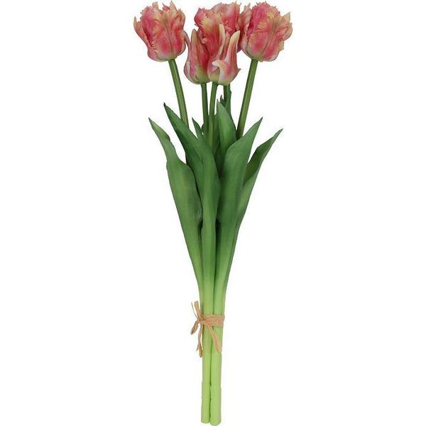Fiori Artificiali Countryfield Bouquet Di Tulipani 47 Cm Decorativo Crema Salmone-image