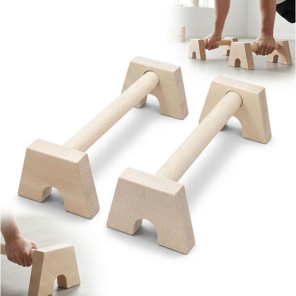 Supporti Lunghi Maniglie In Legno Per Esercizi Di Calisthenics-image