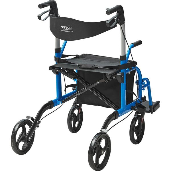 Rollator, Alluminio Leggero, Regolabile In Altezza, Blu-image