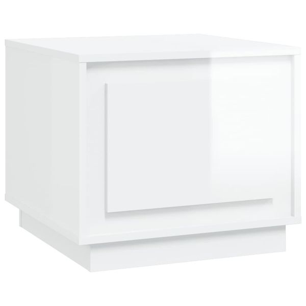 Syfax™ Tavolino Da Salotto Bianco Lucido 51X50X44 Cm Legno Multistrato-image