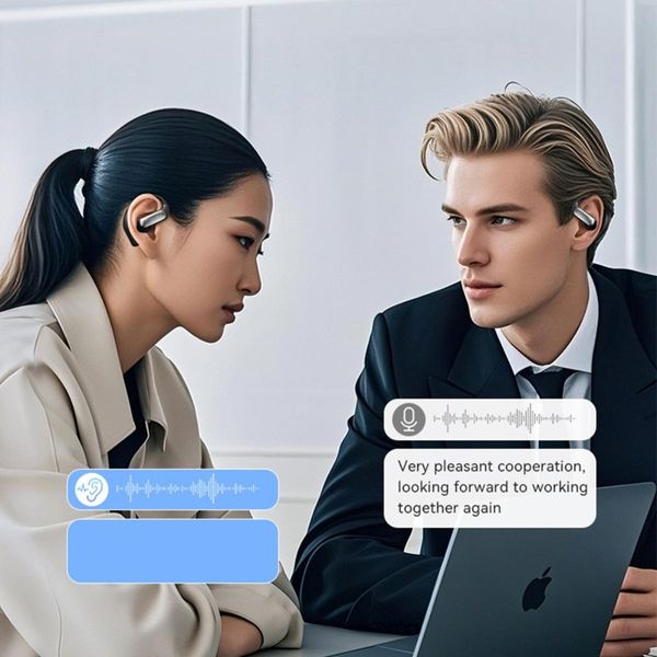 Inf Auricolari Bluetooth 5.3 Con Traduzione, Lunga Durata Batteria E Display Nero-image