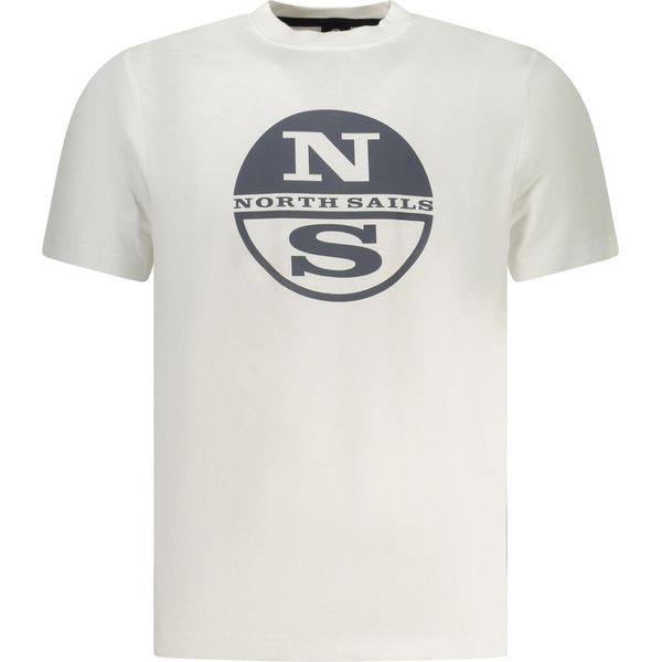 T-Shirt Da Uomo A Maniche Corte Bianca Con Scollo Rotondo E Stampa-image