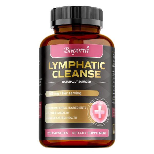 Lymphatic Cleanse (120 Capsule) Integratore Alimentare, Sistema Immunitario, Pulizia, Disintossicazione, Circolazione, Salute Del Corpo-image