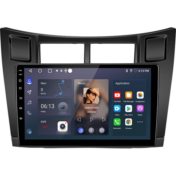 Radio 9 Pollici 6+128 Gb Android Autoradio Per Toyota Yaris XP90 2005-2012 Wireless Carplay Android Auto 4G Wifi Navigazione Gps 8 Core Rds Dsp Dab+ Bt-image