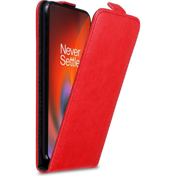 Custodia Cadorabo Per Oneplus Nord 2 5G Custodia Protettiva In Rosso Custodia Flip Per Telefono Cellulare Custodia Cover-image