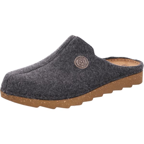 Rohde Pantofola Da Uomo In Morbido Feltro Foggia-H 7100, Misura:42 Eu, Colore:Grigio-image