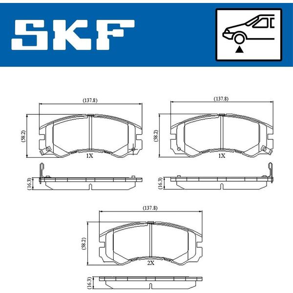 Set Pastiglie Freno Anteriori Skf Per Opel Frontera B Suv (U99) Vkbp 80590 A-image