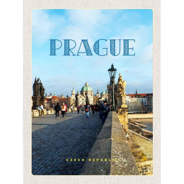 Vianmo Insegna In Legno 30X20 Cm Prague Tschechien Altstadt Poster-image
