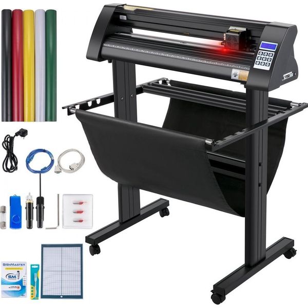 Plotter Da Taglio Per Vinile Max. Avanzamento Carta 720 Mm - Forza Di Taglio Del Plotter Vinile 500 G - Taglierina Con Occhio Ottico - Software Signmaster - Motore Passo-Passo - Plotter Semiautomatico Con Supporto.-image