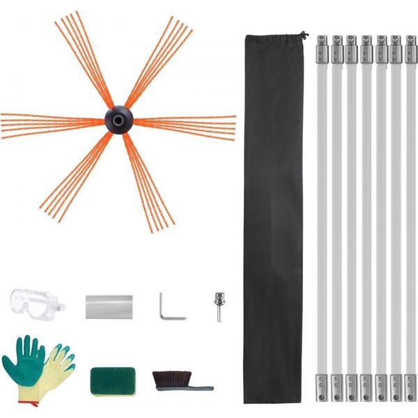 Spazzola Per Stufe 7 M - Spazzole Per Camini Con 7 Aste - Spazzola Per Camini - Spazzola Per Camini In Nylon - Spazzola Per Camini - Spazzola Per Stufe - Spazzola Per Stufe - Set Di Pulizia 7 In 1-image