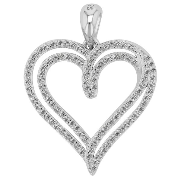 KettenanhäNger Adelia´S "Moderner Herz AnhäNger Aus 925 Sterling Silber", Silber, SchmuckanhäNger, Damen, Silber 925 (Sterlingsilber), KettenanhäNger-image