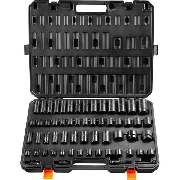 Set Di Bussole Per Avvitatori A Impulsi 3/8" E 1/2"" - 59 Pezzi - Cassetta Degli Attrezzi Professionale - Accessori Meccanici Per Lavori Di Avvitamento - Ideale Per Gli Appassionati Di Fai Da Te E I Professionisti"-image