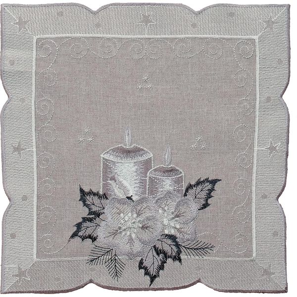 Tovaglia Olivia Candles Christmas Grigio Poliestere 30 X 30 Cm-image
