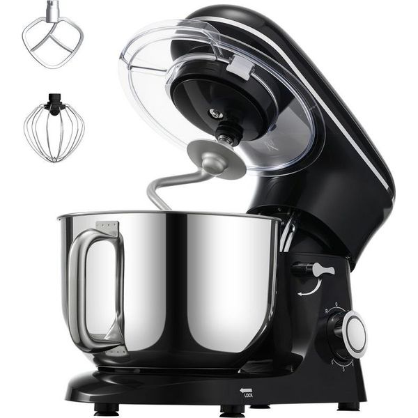 Robot Da Cucina Elettrico - Impastatrice 5,68L - 1400W Impastatrice A Colonna Nera - Aiuto In Cucina Ad Alte Prestazioni-image
