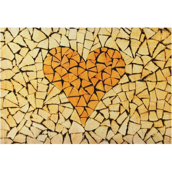 Tovaglietta Tessile Cloth Cuore Di Legno Tronchi Marrone 45X30 Cm-image