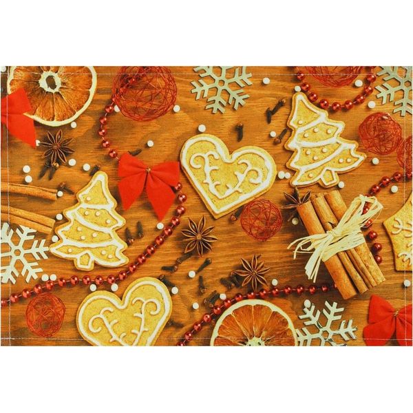 Tovaglietta Tovaglietta In Tessuto Panno Biscotto Decorazione Perline Legno-image