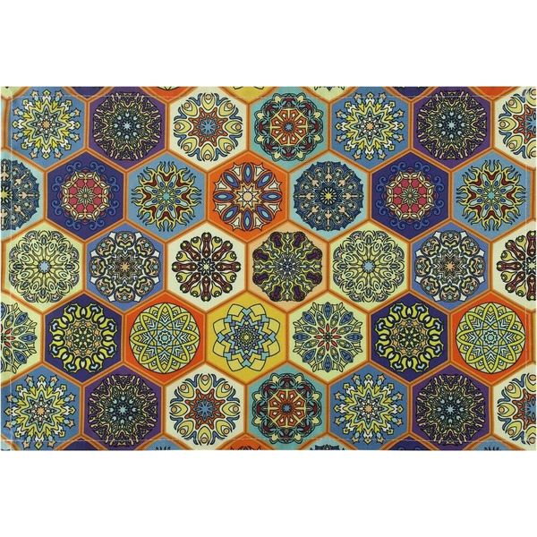 Tovaglietta Tessile Cloth Piastrelle Mosaico Motivo Floreale 45X30 Cm-image