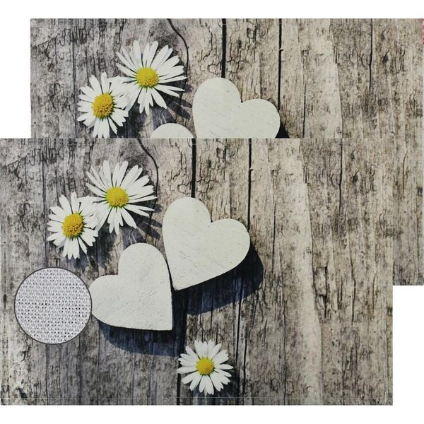 Tovagliette Tessili Cloth Margherite Cuori Set Di 2 45X30 Cm-image