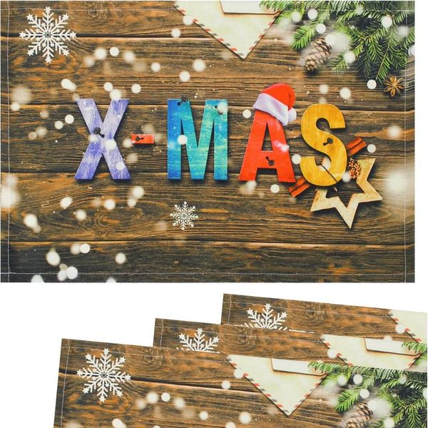 Tovagliette Tessuto Tovagliette In Tessuto Decorazione Natalizia Xmas Legno-image