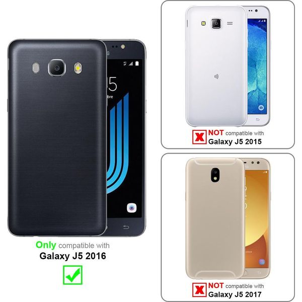Cadorabo Custodia Protettiva Per Samsung Galaxy J5 2016 Cover In Marrone Custodia Del Telefono Cellulare Custodia A Libro Cover Case-image