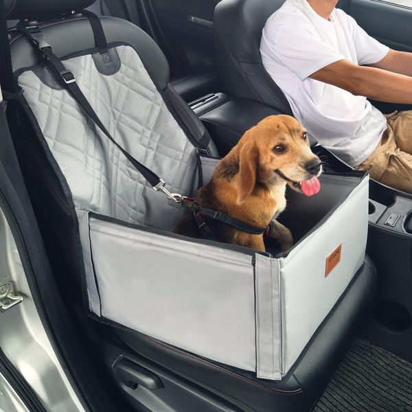 Seggiolino Auto Per Cani Seggiolino Anteriore Per Cani Seggiolino Posteriore Per Cani Auto 450X450X550Mm Grigio-image