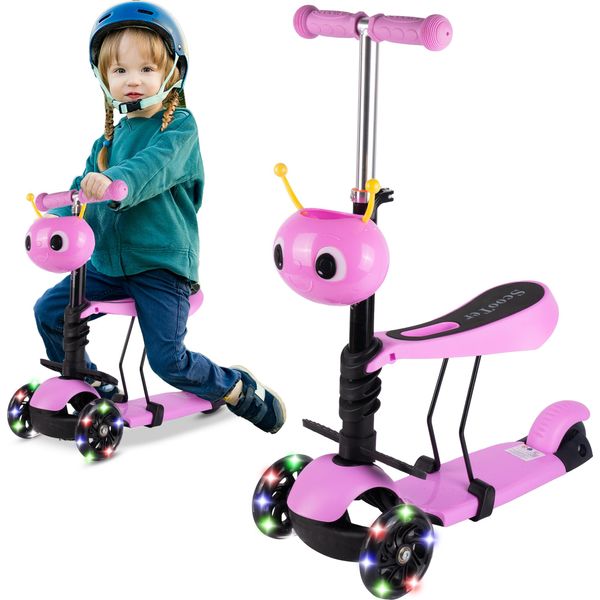 Malplay Triciclo Per Bambini A Partire Dai 2 Anni City Scooter Con Sedile E Cestino Ladybird Scooter Per Bambini Fino A 50Kg-image