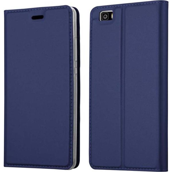 Cadorabo Custodia Per Cellulare Per Huawei P8 Lite 2015 Custodia Protettiva In Blu Cover Etui Book Case Booklet-image