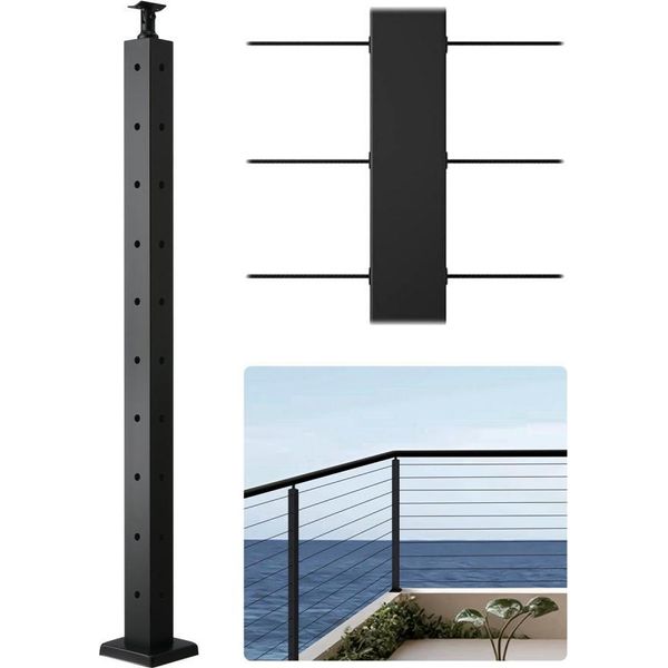 Paletto Per Ringhiera A Cavo 914X50,8X50,8 Mm - Fori A L 1JZLGZXHS914ZPBNY001V0 - Paletto Per Ringhiera Per Sistemi A Cavo-image