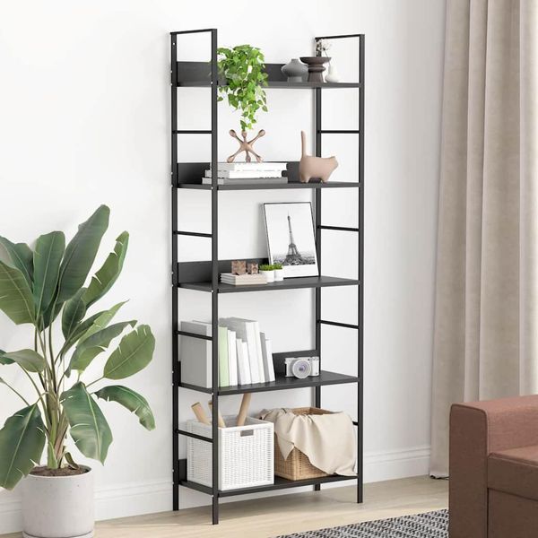 Maison Exclusive - Scaffale Libri 5 Ripiani Nero 60X27,6X128,5Cm Legno Multistrato-image
