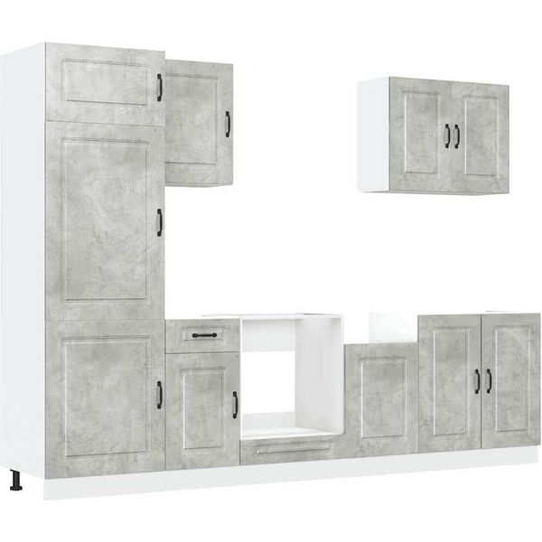 Syfax™ Set Mobili Da Cucina 7 Pz Kalmar Grigio Cemento In Truciolato-image