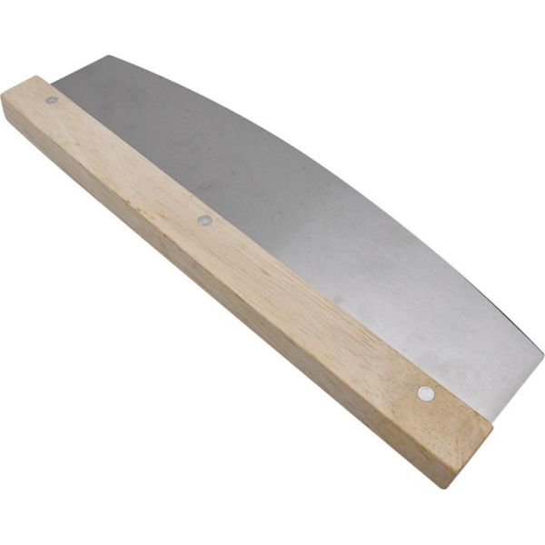 32,5 Cm Taglierina Per Pizza Coltello A Culla Affilato Taglierina Per Erbe E Pizza Taglierina Grande Taglierina Per Pizza In Acciaio Inox E Manico In Legno Taglierina Per Pizza Versatile Lama Taglierina Per Pizza Coltello Universale-image