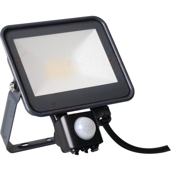 Faretto Led Kanlux Q-LED FL-20W Nw Se IP44 20W 2300Lm 4000K Nero Con Sensore Di Movimento-image